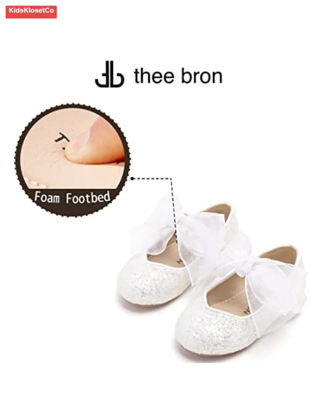 Girls Glitter Mary Jane Flats Sparkly Princess Shoes Toddler Party